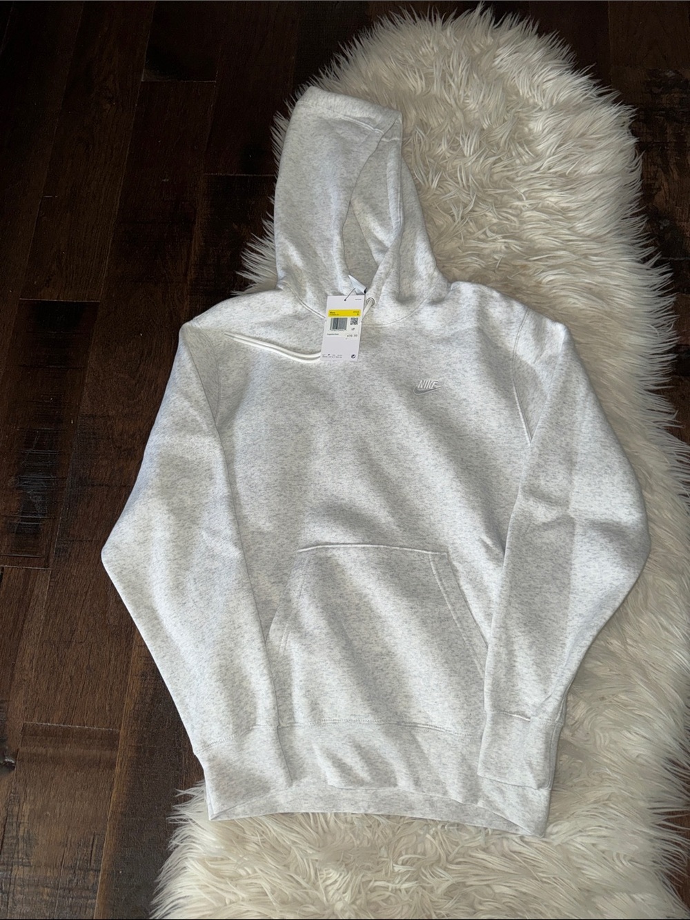 Nike Men's Heather Light Gray Crewneck Hoodie